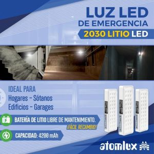LUZ DE EMERGENCIA 30 LED AUTONOMA (2030LED)  ATOMLUX - Vista 2