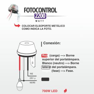 FOTOCONTROL ELECTRICO 2200W EXULTT - Vista 4