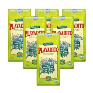 YERBA PLAYADITO C/HIERBAS 500 GR X 5 UNIDADES