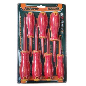 KIT JUEGO 7 DESTORNILLADORES AISLADOS 1000V 3 PLANOS + 3 PHILLIPS JADEVER