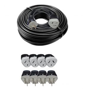 CABLE PARA HACER ALARGUE NEGRO 2X1.5 MM X 50 METROS + FICHAS