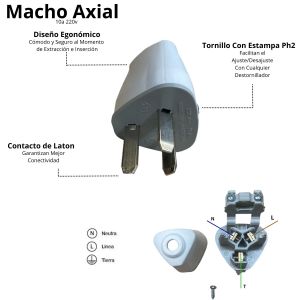 FICHA MACHO 3 PATAS 10A AXIAL EXULTT - Vista 5