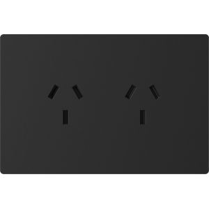 TOMACORRIENTE DOBLE MILAN NEGRO MACROLED, AC 250V, 10A MAX. BASTIDOR METALICO