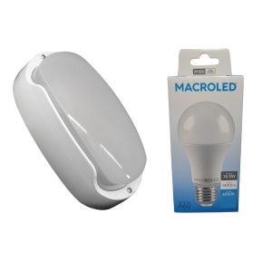 TORTUGA EXTERIOR BLANCO STAR BOX + LAMPARA 14.5W FRIA E27 MACROLED - Vista 2