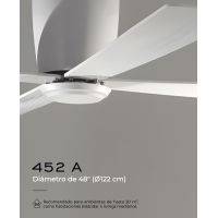 VENTILADOR DE TECHO BLANCO 452A SIN LUZ 48” MOTOR DE ALTA EFICIENCIA LEUK