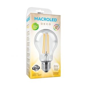 LAMPARA BULBO FILAMENTO LED 8W E27 MACROLED - Vista 2