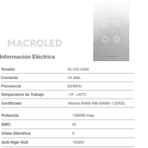 TECLA SMART ROMA MACROLED 4 CANALES CON CAPACITOR - Vista 2