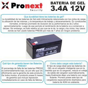 BATERIA DE GEL DE 12V 3.4 AH PRESS - Vista 3