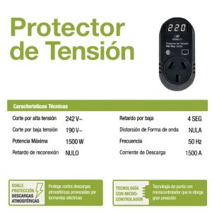 PROTECTOR DE TENSION 1500W TV C/VOLTíMETRO STAND BY - Vista 3