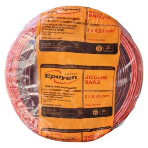 CABLE BIPOLAR BAFLE AUDIO BICOLOR ROJO Y NEGRO 0.50MM X METRO EPUYEN - Vista 2
