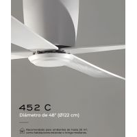 VENTILADOR DE TECHO BLANCO 452C SIN LUZ 48” MOTOR DE ALTA EFICIENCIA LEUK