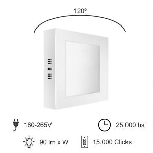 PANEL LED APLICAR CUADRADO 12W MACROLED - Vista 6