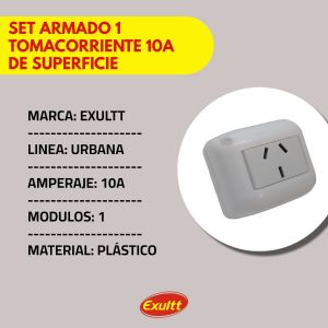 SET ARMADO 1 TOMACORRIENTE 10A DE SUPERFICIE LINEA URBANA  EXULTT - Vista 4