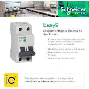 INTERRUPTOR TERMOMAGNETICO 2X16 SCHNEIDER - 4.5KA CURVA C E9 - Vista 2