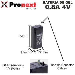 BATERIA DE GEL DE 4V 0.8 AH PRESS - Vista 2