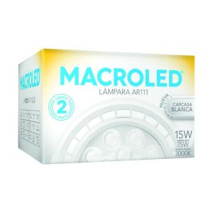 LAMPARA AR111 LED 15W 30º GU10 DIMERIZABLE ALUMINIO MACROLED - Vista 2