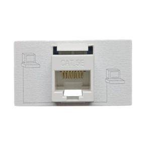 MODULO TOMA P/ RED RJ45 CAT 5 JELUZ PLATINUM BLANCO - Vista 1