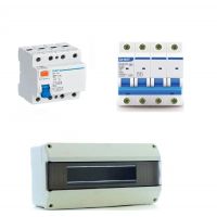 COMBO DISYUNTOR TETRAPOLAR 4X25 + TéRMICA TRIFASICO INDUSTRIAL 4X20 + TABLERO