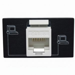 MODULO TOMA P/ RED RJ45 CAT 6 JELUZ PLATINUM NEGRO - Vista 2