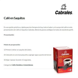CAFE CABRALES EN SAQUITOS 18 U PACK X 18 CAJAS - Vista 3