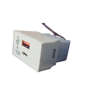 CARGADOR USB SICA HABITAT / RICHI DOBLE CONECTOR USB "C" + USB "A" 5V 3A (CARGA RAPIDA) BLANCO