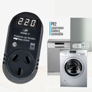 PROTECTOR DE TENSION 2200W LAVARROPA C/VOLTíMETRO STAND BY - Vista 2