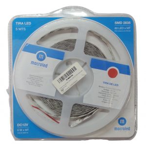 CINTA LED (ROJO) 30W 12V 2835 IP 45 X 5 MTS MACROLED