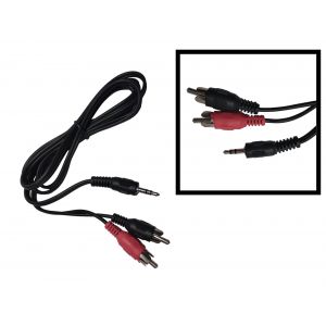 CABLE DE AUDIO PLUG 3.5 MM A 2 RCA MACHO 1.5 MTS ZURICH - Vista 2