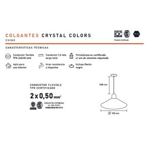 LAMPARA COLGANTE CHINO 1 LUZ FLUO VERDE STAR BOX - Vista 2