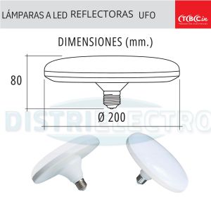 LAMPARAS LED ESPECIALES REFLECTORA UFO 30W LUZ NATURAL TBCIN - Vista 2