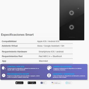 TECLA SMART ROMA MACROLED 2 CANALES CON CAPACITOR - Vista 7
