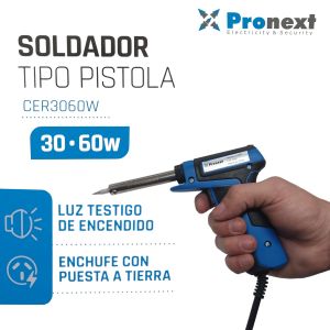 SOLDADOR 30 O 60W CON PUNTA CERAMICA PRONEXT - Vista 6
