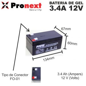 BATERIA DE GEL DE 12V 3.4 AH PRESS - Vista 2