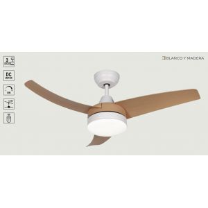 VENTILADOR DE TECHO BLANCO Y MADERA 421C CON LUZ 42” MOTOR DE ALTA EFICIENCIA LEUK - Vista 2