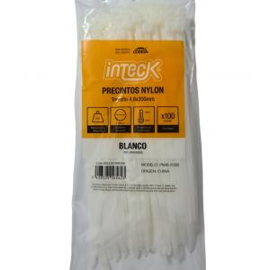 PRECINTO DE NYLON 4.8MM X200MM - BLANCO X 100 UNIDADES INTECK - Vista 3