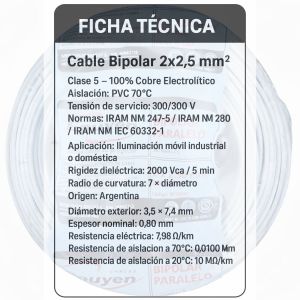 CABLE BIPOLAR 2.5 MM X 100 METROS EPUYEN - Vista 4