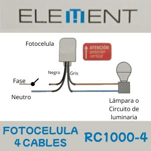 FOTOCONTROL 4 CABLES 1000 W ELEMENT - Vista 3