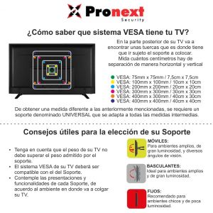 SOPORTE LCD SLCD103 DE 15" A 42" FIJO PRONEXT - Vista 5