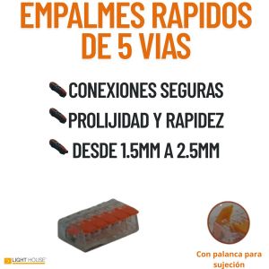 EMPALMES RAPIDOS 5 VIAS - PACK X 4 LIGHT HOUSE - Vista 2