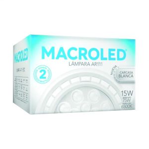 LAMPARA AR111 LED 15W 30º GU10 DIMERIZABLE ALUMINIO MACROLED - Vista 4