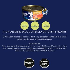 LATA DE ATUN DESMENUZADO C/ TOMATE PICANTE GOMES 170 GR (11965) - Vista 2