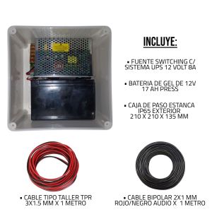BACKUP UPS 12V 8 AMP FUENTE SWITCHING BATERIA DE RESPALDO - Vista 2