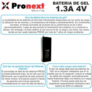 BATERIA DE GEL DE 4V 1.3 AH PRESS - Vista 3