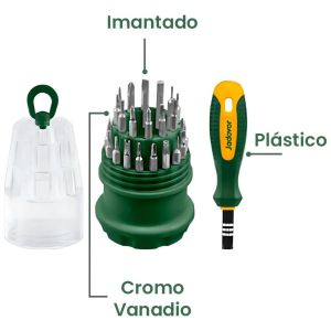 KIT DE DESTORNILLADORES DE PRECISIÓN 31 EN 1 -  30 PUNTAS - JADEVER - Vista 3