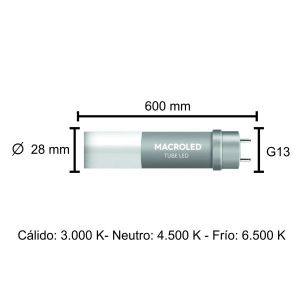 TUBO LED 9W T8 60 CM DE PVC NANO MACROLED - Vista 4