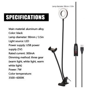 TRIPODE DE ESCRITORIO CON ARO DE LED - Vista 2