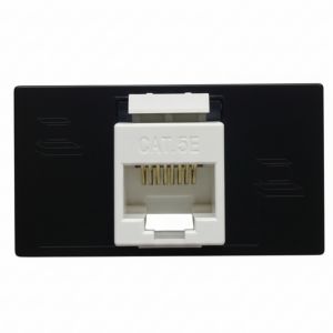 MODULO TOMA P/ RED RJ45 CAT 5 JELUZ PLATINUM NEGRO - Vista 2