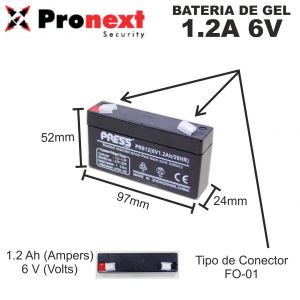 BATERIA DE GEL DE 6V 1.2 AH PRESS - Vista 2