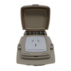 LLAVE 1 TOMA 20A CAPSULADO P/ EMBUTIR BEIGE EXULTT