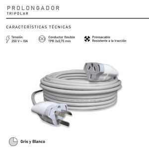 ALARGUE PROLONGADOR 3X0.75MM DE 10 MTS STAR BOX - Vista 3